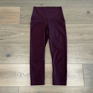 YOGALICIOUS LUX Purple High Rise Active‎ Yoga Gym Workout Cropped Capri Size S